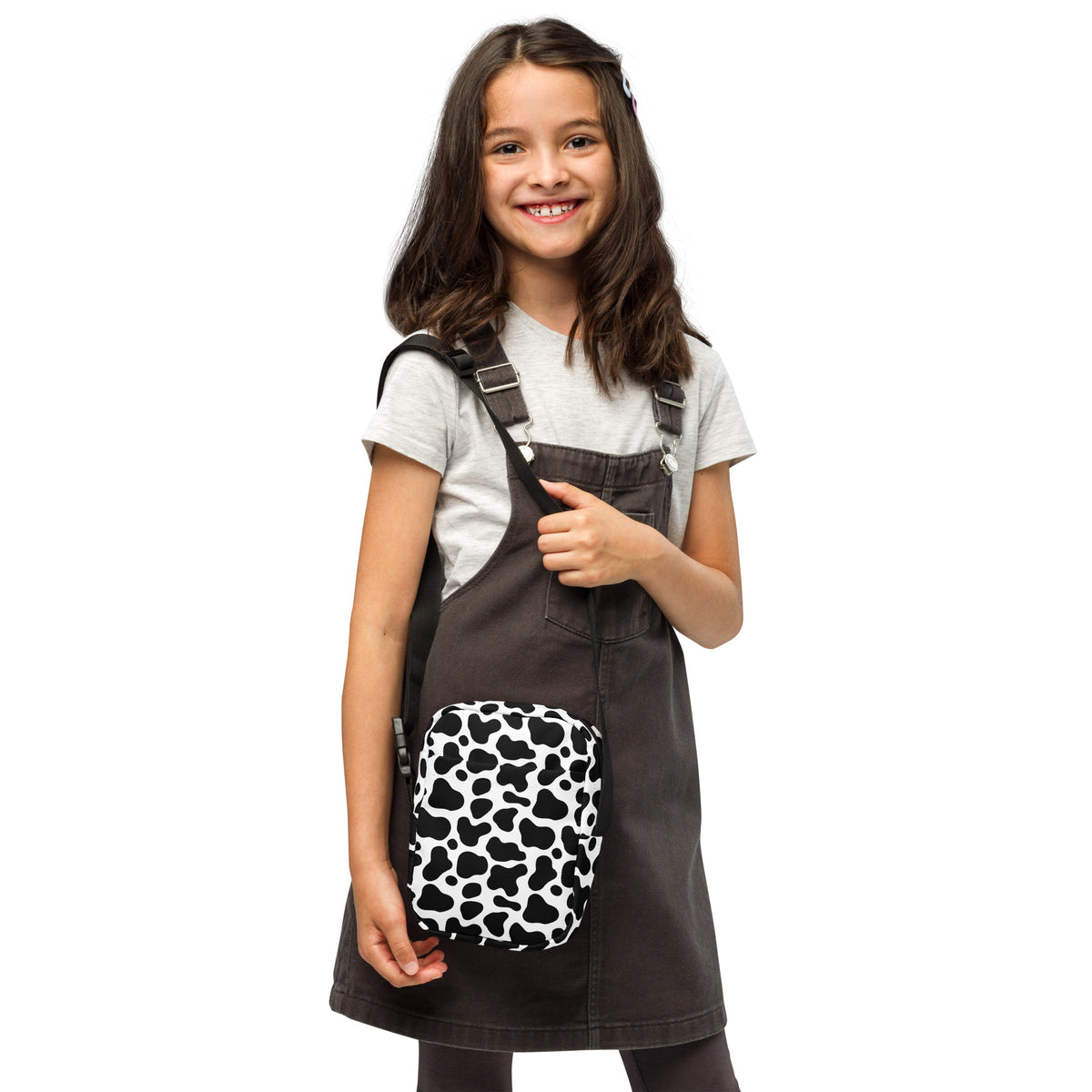 Girls Cow Print Crossbody Bag – Water Resistant Mini Purse With Adjustable Strap & Pockets