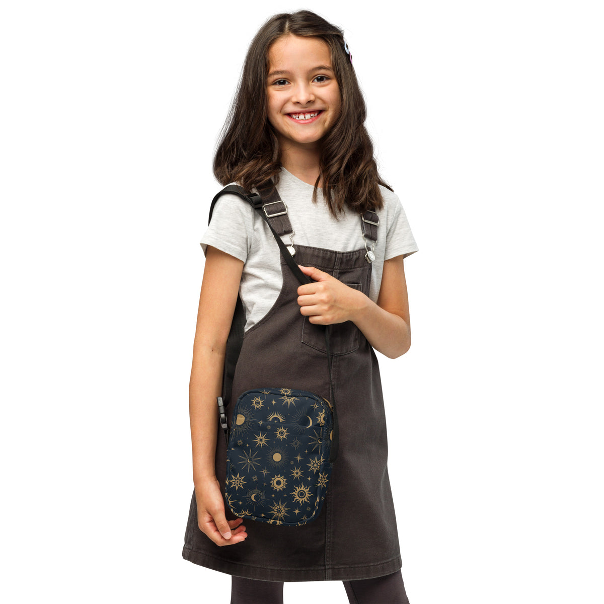 Girls Celestial Sun & Moon Crossbody Bag – Water Resistant Mini Purse With Adjustable Strap & Pockets