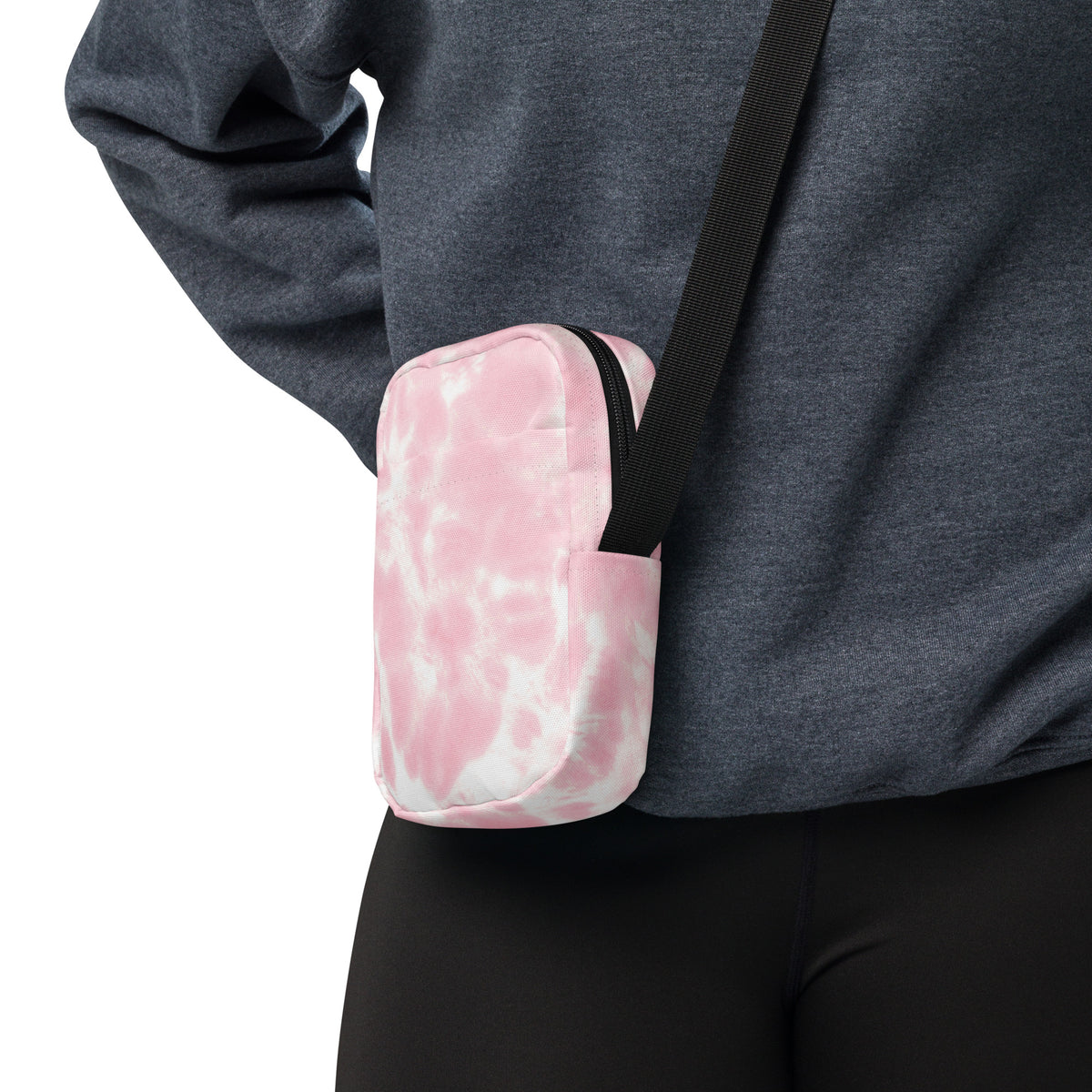 Pink Tie Dye Crossbody Bag – Water Resistant Mini Purse With Adjustable Strap & Pockets