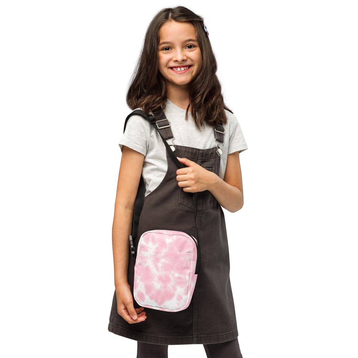Girls Pink Tie Dye Crossbody Bag – Water Resistant Mini Purse With Adjustable Strap & Pockets