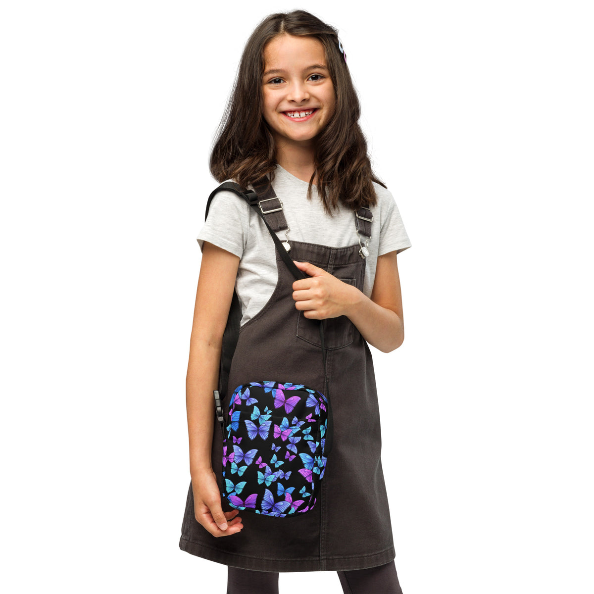 Girls Vibrant Butterfly Crossbody Bag – Water Resistant Mini Purse With Adjustable Strap & Pockets