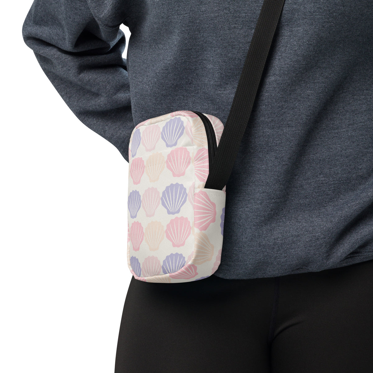 Colorful Pastel Seashell Crossbody Bag – Water Resistant Mini Purse With Adjustable Strap & Pockets