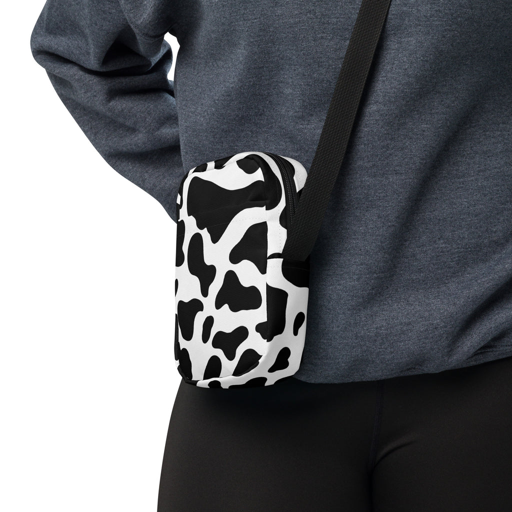 Cow Print Crossbody Bag – Water Resistant Mini Purse With Adjustable Strap & Pockets