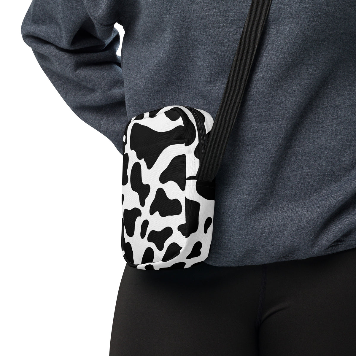Cow Print Crossbody Bag – Water Resistant Mini Purse With Adjustable Strap & Pockets