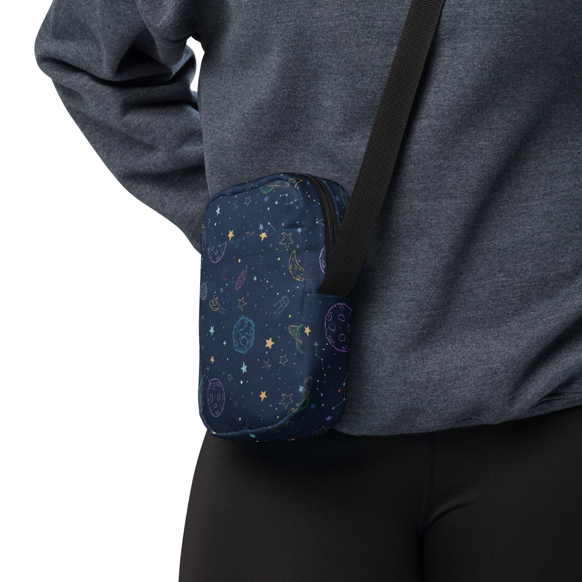 Outer Space Galaxy Crossbody Bag – Water Resistant Mini Purse With Adjustable Strap & Pocket