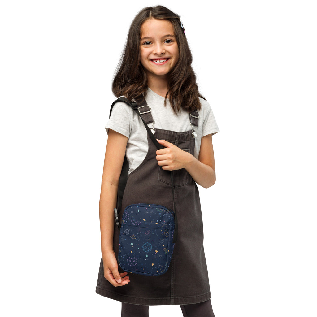 Girls Outer Space Galaxy Crossbody Bag – Water Resistant Mini Purse With Adjustable Strap & Pockets