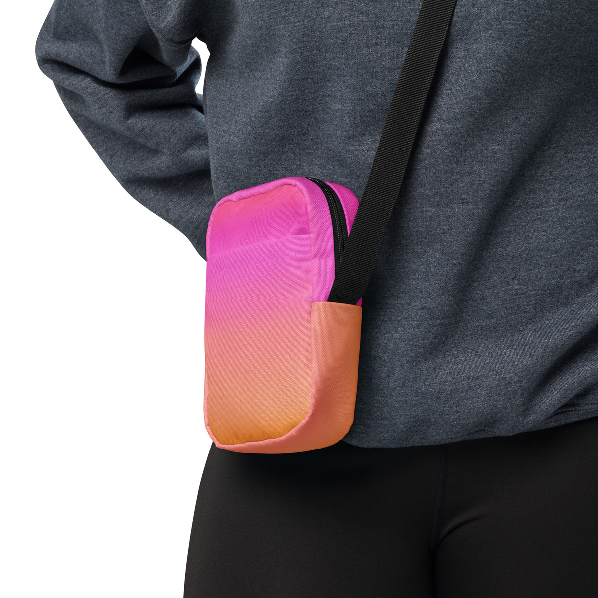 Sunset Ombre Crossbody Bag – Water Resistant Mini Purse With Adjustable Strap & Pockets
