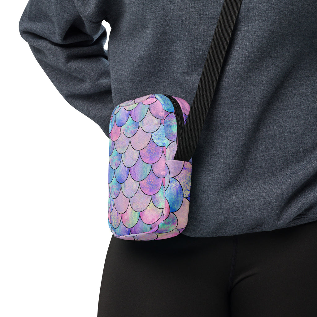 Pastel Mermaid Crossbody Bag – Water Resistant Mini Purse With Adjustable Strap & Pockets