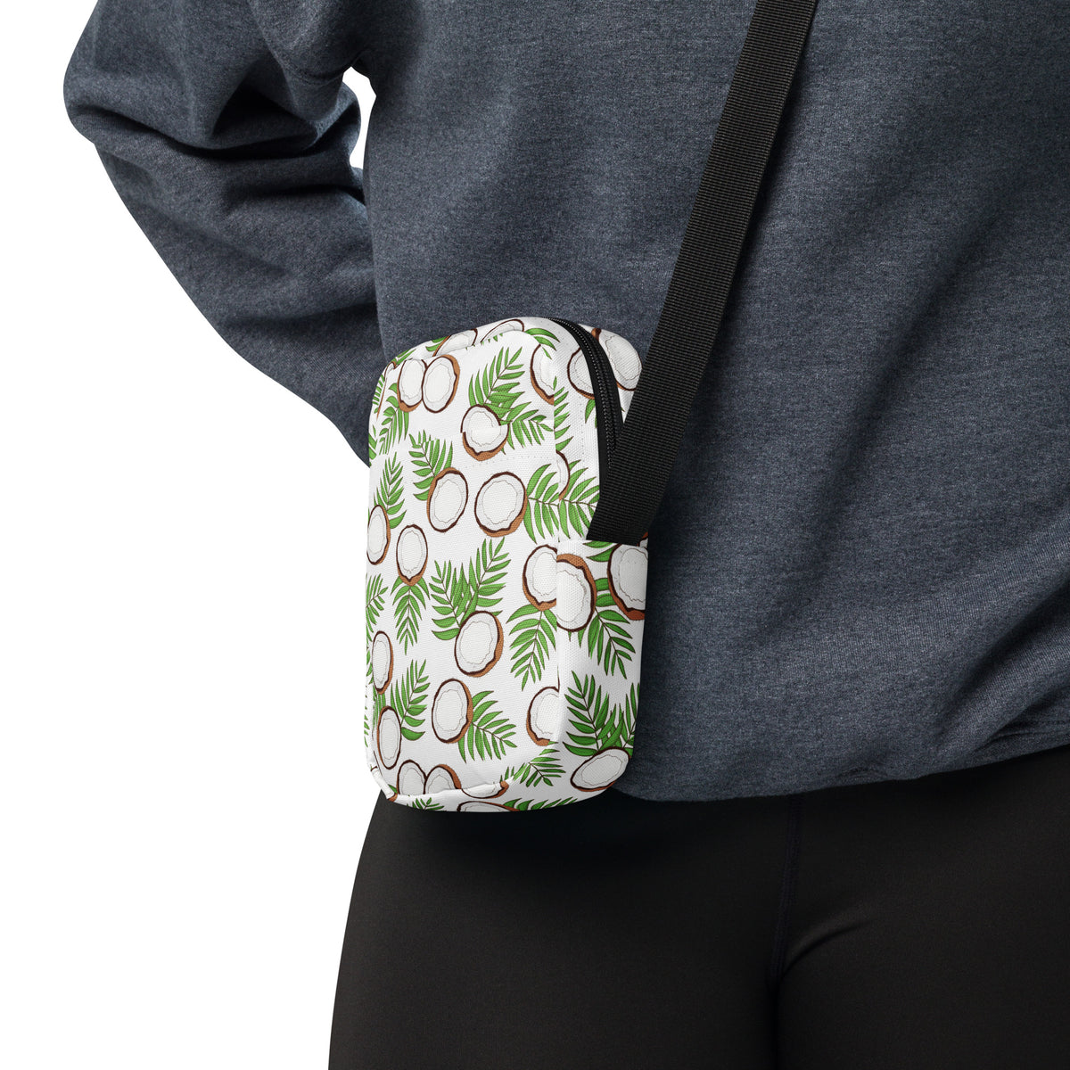 Coconut Crossbody Bag – Water Resistant Mini Purse With Adjustable Strap & Pockets