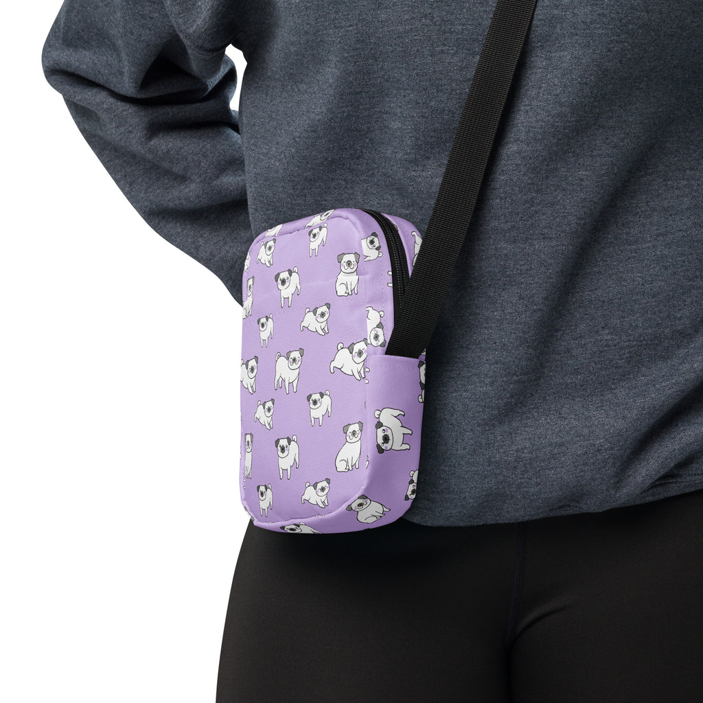 Pink Pug Crossbody Bag – Water Resistant Mini Purse With Adjustable Strap & Pockets