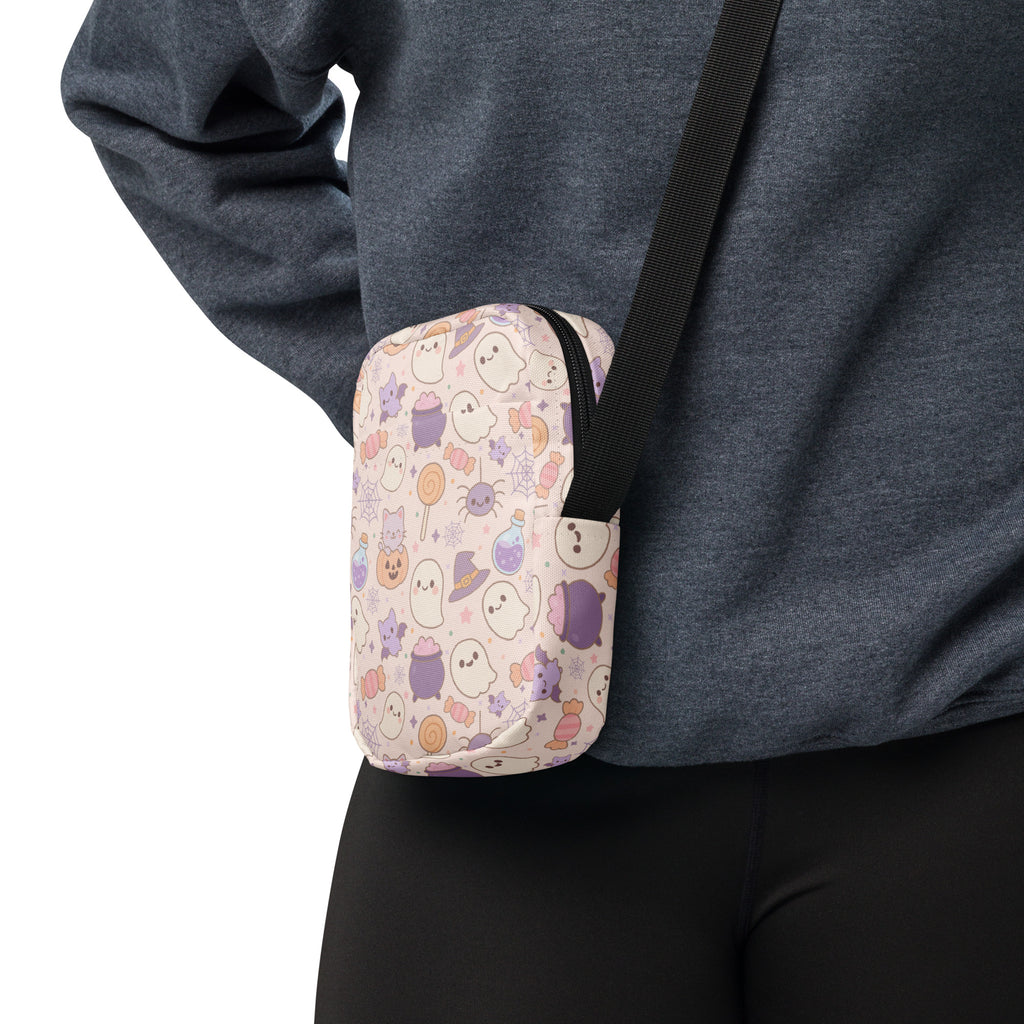 Pastel Halloween Crossbody Bag – Water Resistant Mini Purse With Adjustable Strap & Pockets