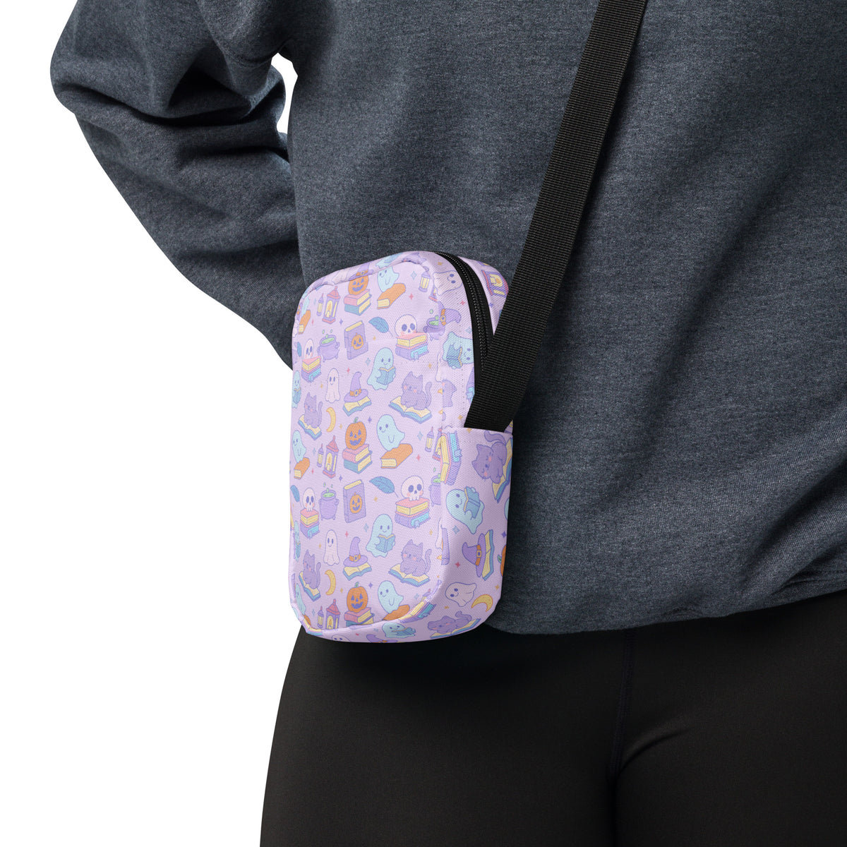 Book Themed Halloween Crossbody Bag – Water Resistant Mini Purse With Adjustable Strap & Pockets