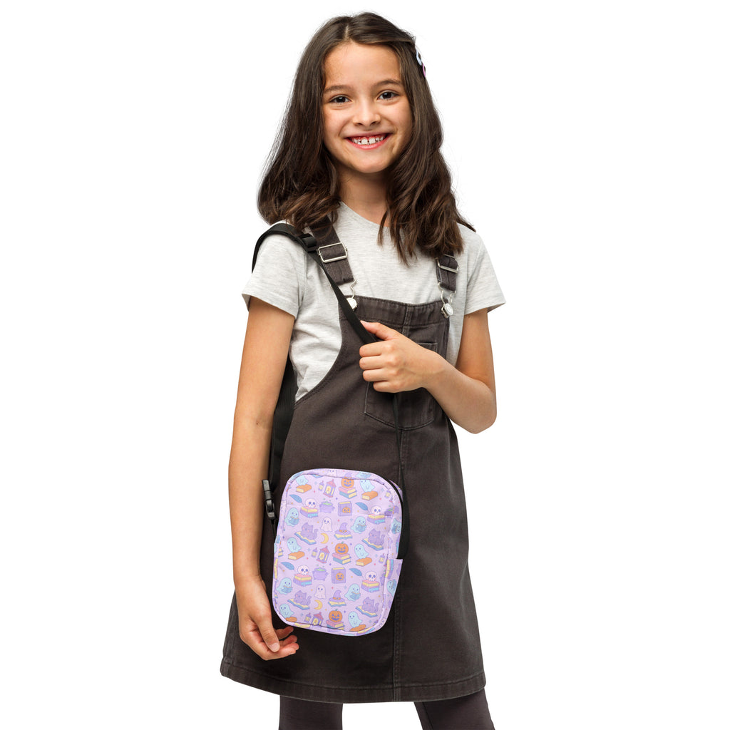Girls Book Themed Halloween Crossbody Bag – Water Resistant Mini Purse With Adjustable Strap & Pockets