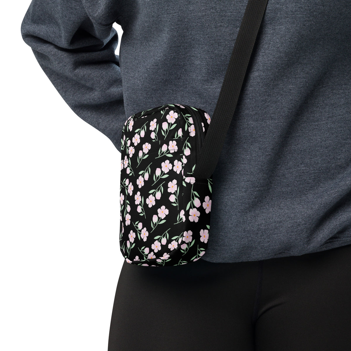 Pink Floral Crossbody Bag – Water Resistant Mini Purse With Adjustable Strap & Pockets