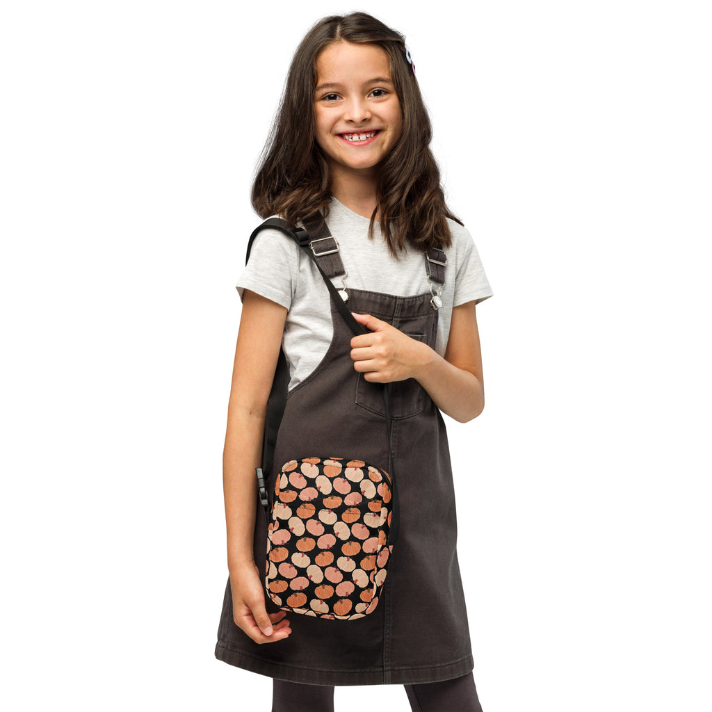 Girls Pumpkin Patch Crossbody Bag – Water Resistant Mini Purse With Adjustable Strap & Pockets