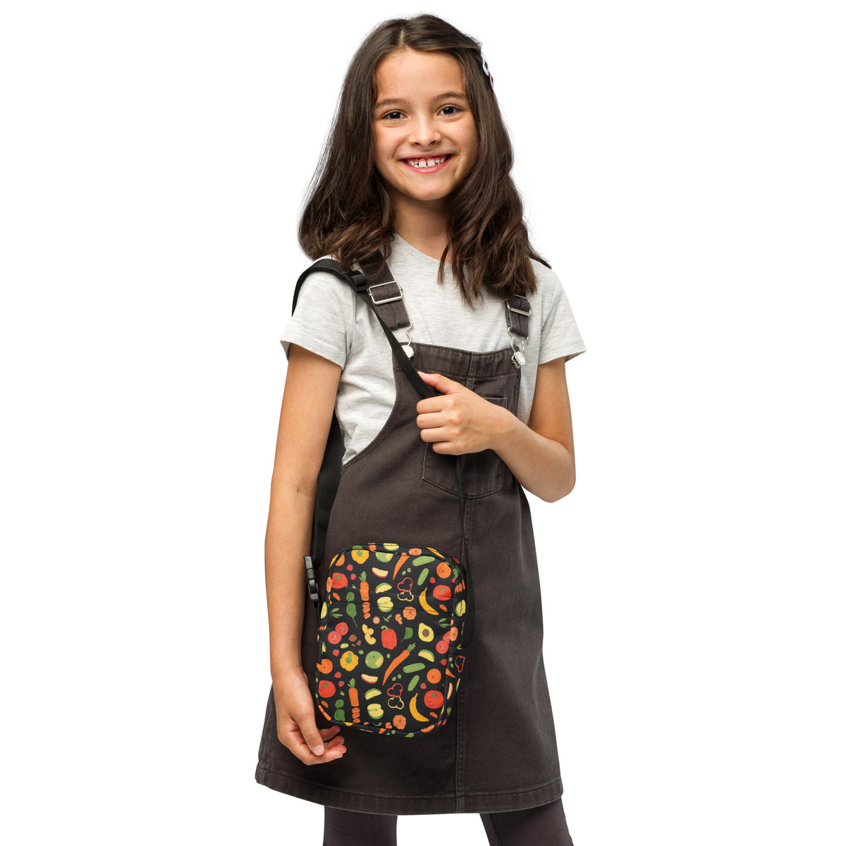 Girls Fruit & Vegetable Crossbody Bag – Water Resistant Mini Purse With Adjustable Strap & Pockets