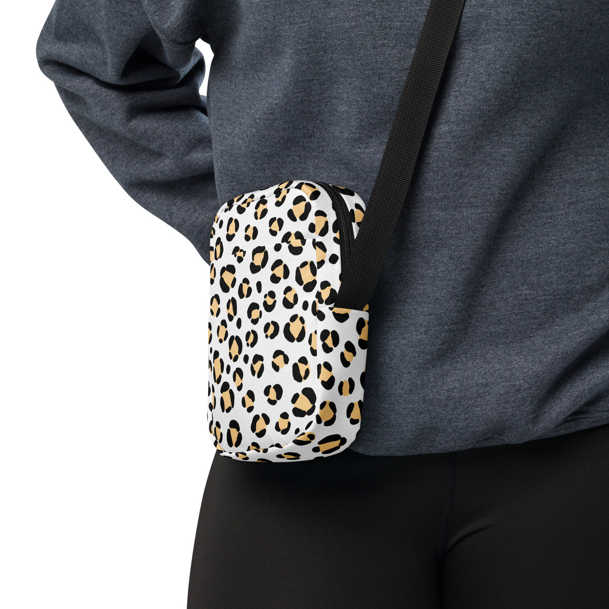 Yellow Spotted Leopard Crossbody Bag – Water Resistant Mini Purse With Adjustable Strap & Pockets
