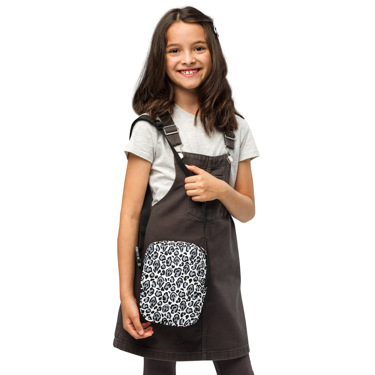Girls Ghost Face Leopard Halloween Crossbody Bag – Water Resistant Mini Purse With Adjustable Strap & Pockets
