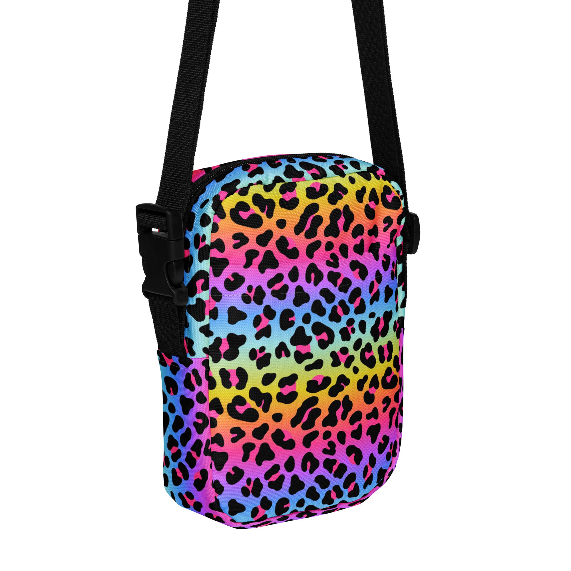 Girls Rainbow Leopard Crossbody Purse