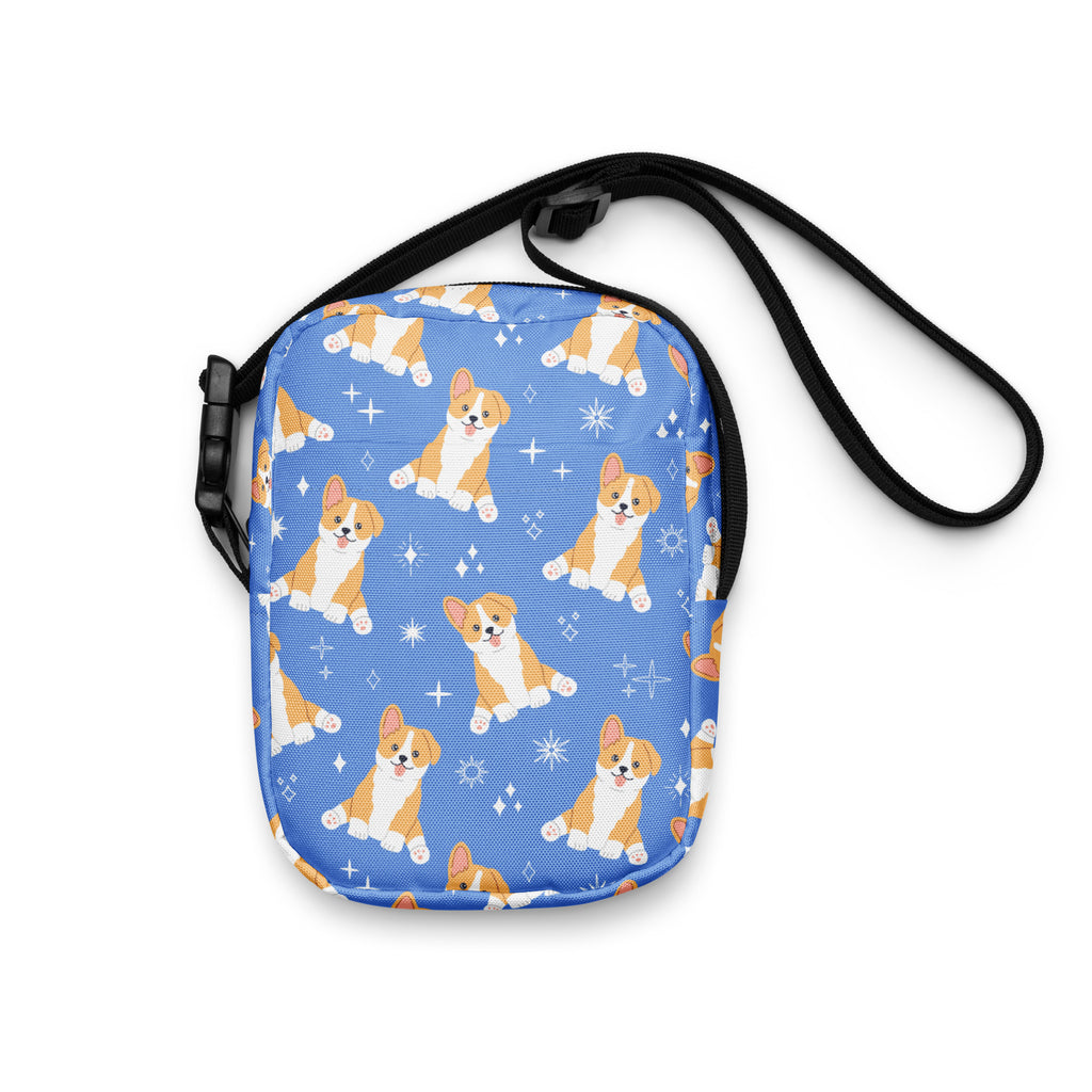 Girls Blue Corgi Crossbody Purse