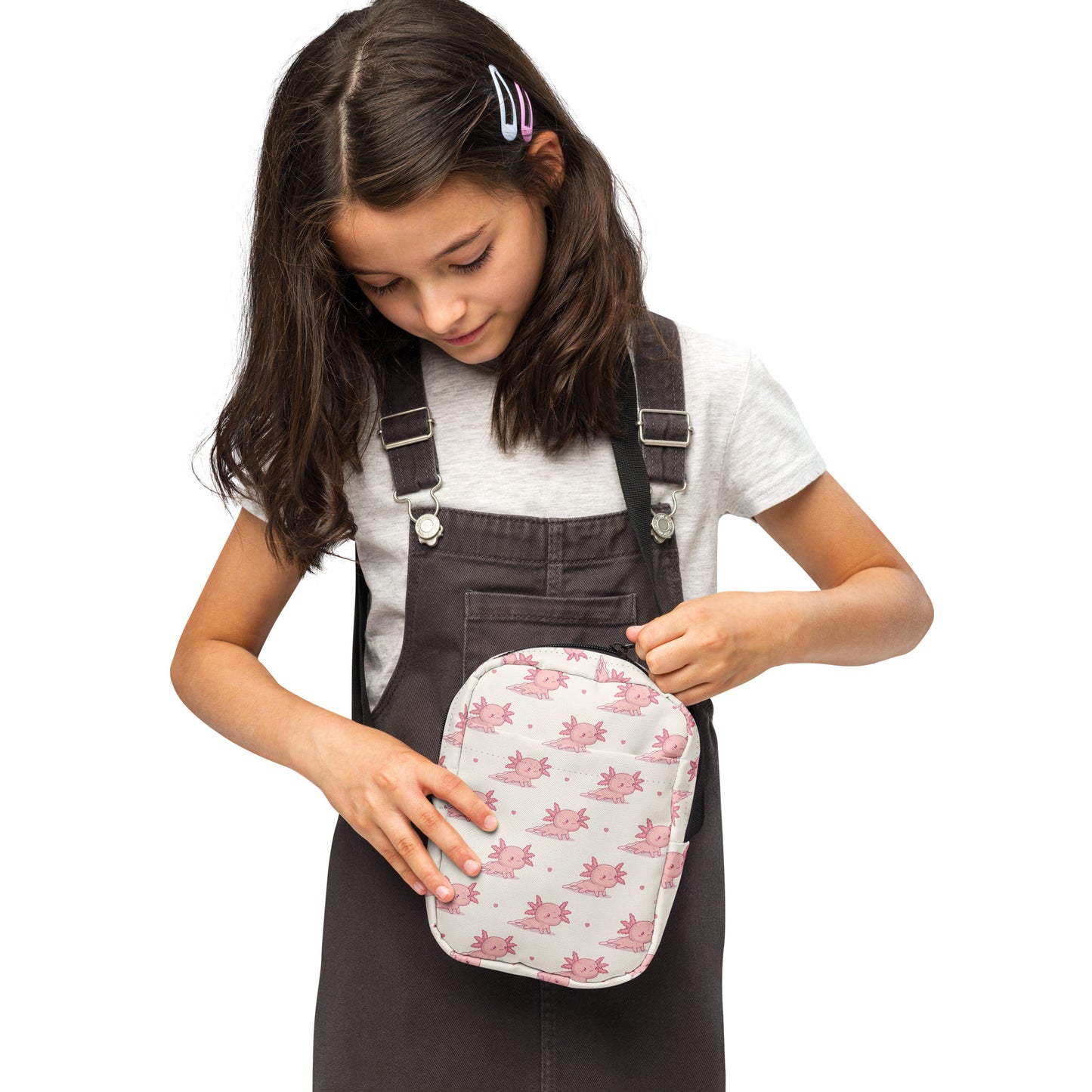 Girls Pink Axolotl Crossbody Purse
