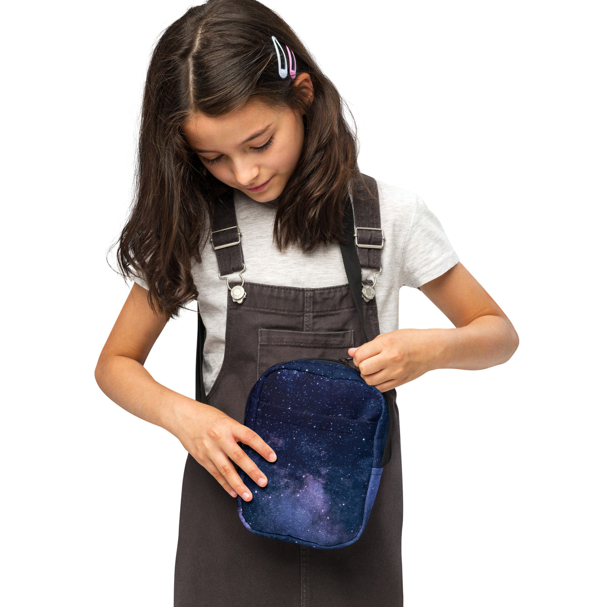 Girls Realistic Galaxy Crossbody Bag – Water Resistant Mini Purse With Adjustable Strap & Pockets