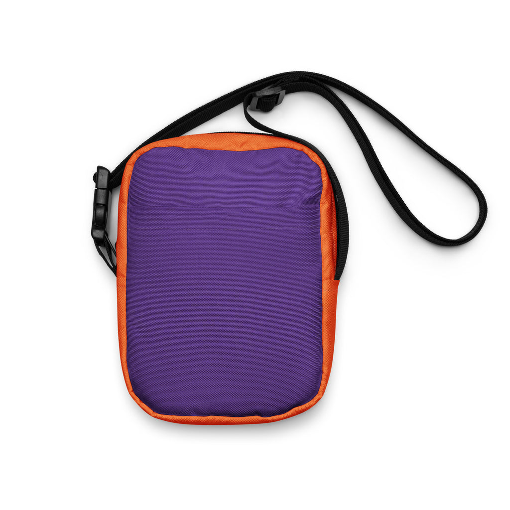 Purple & Orange Halloween Crossbody Bag – Water Resistant Mini Purse With Adjustable Strap & Pockets