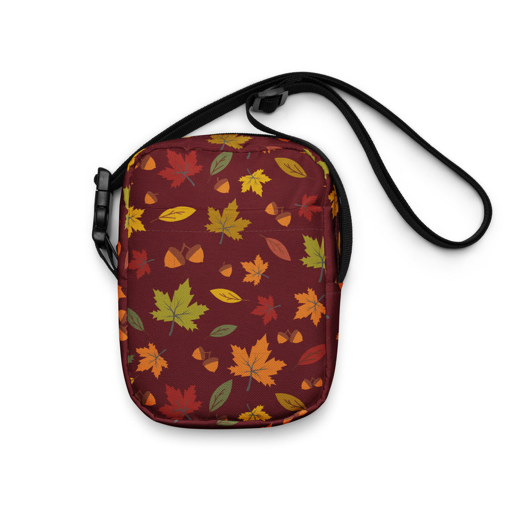 Autumn Maple Leaves Crossbody Bag – Water Resistant Mini Purse With Adjustable Strap & Pockets