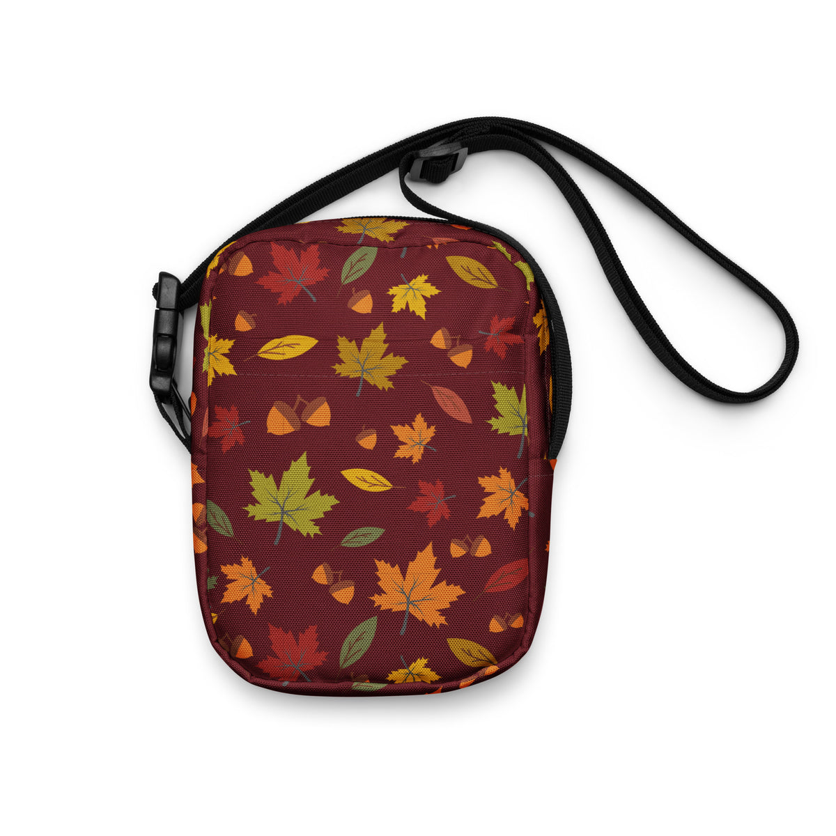 Autumn Maple Leaves Crossbody Bag – Water Resistant Mini Purse With Adjustable Strap & Pockets