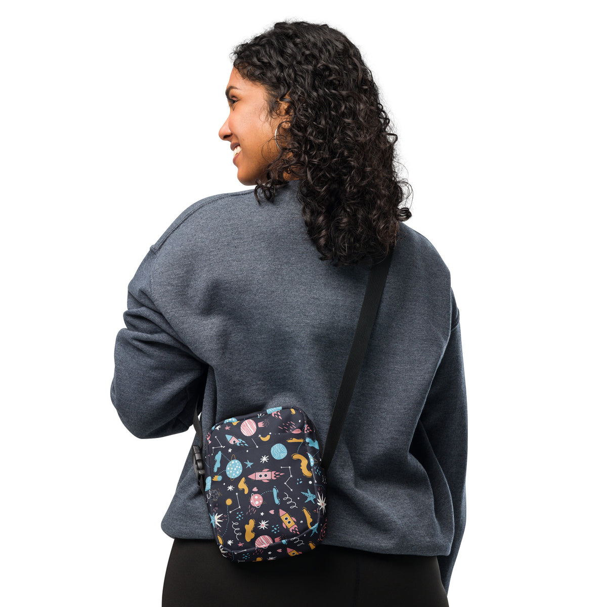Outer Space Crossbody Bag – Water Resistant Mini Purse With Adjustable Strap & Pockets