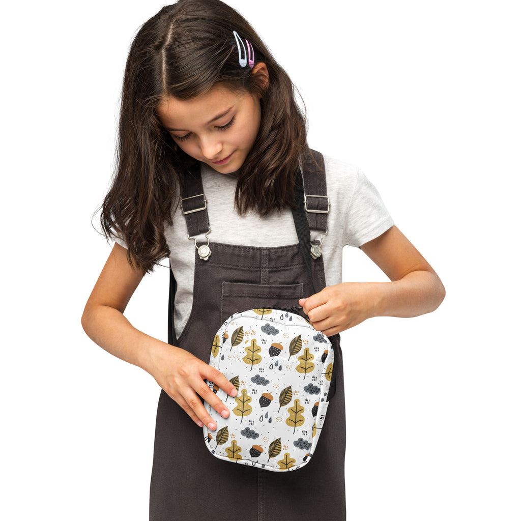 Girls Fall Leaves Crossbody Bag – Water Resistant Mini Purse With Adjustable Strap & Pockets