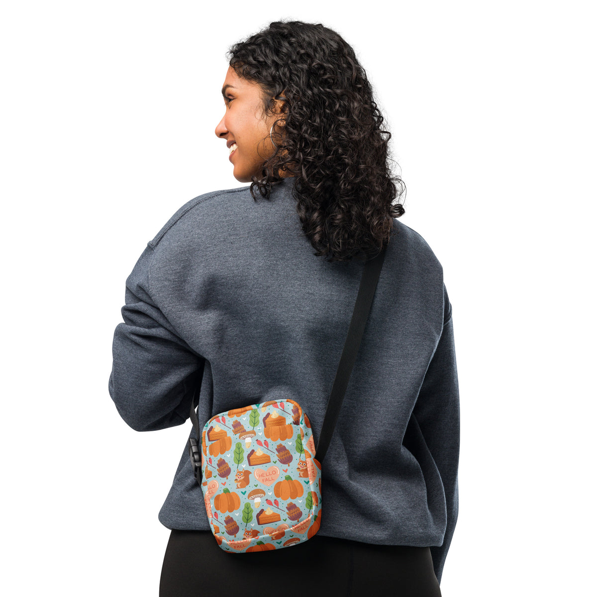Cute Fall Crossbody Bag – Water Resistant Mini Purse With Adjustable Strap & Pockets