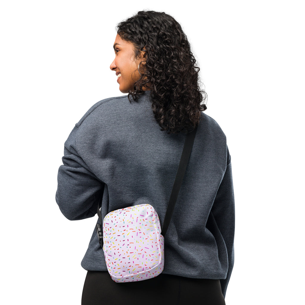 Colorful Ice Cream Sprinkles Crossbody Bag – Water Resistant Mini Purse With Adjustable Strap & Pockets