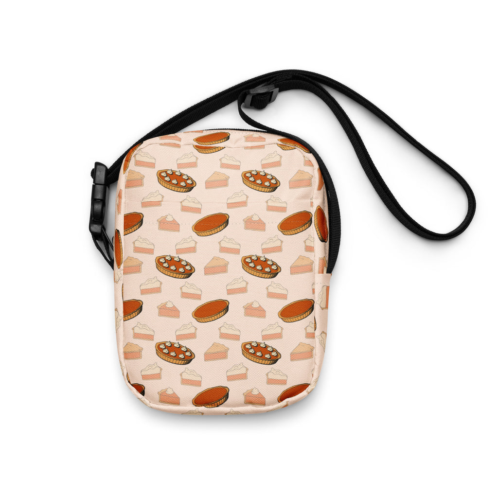 Pumpkin Pie Thanksgiving Crossbody Bag – Water Resistant Mini Purse With Adjustable Strap & Pockets