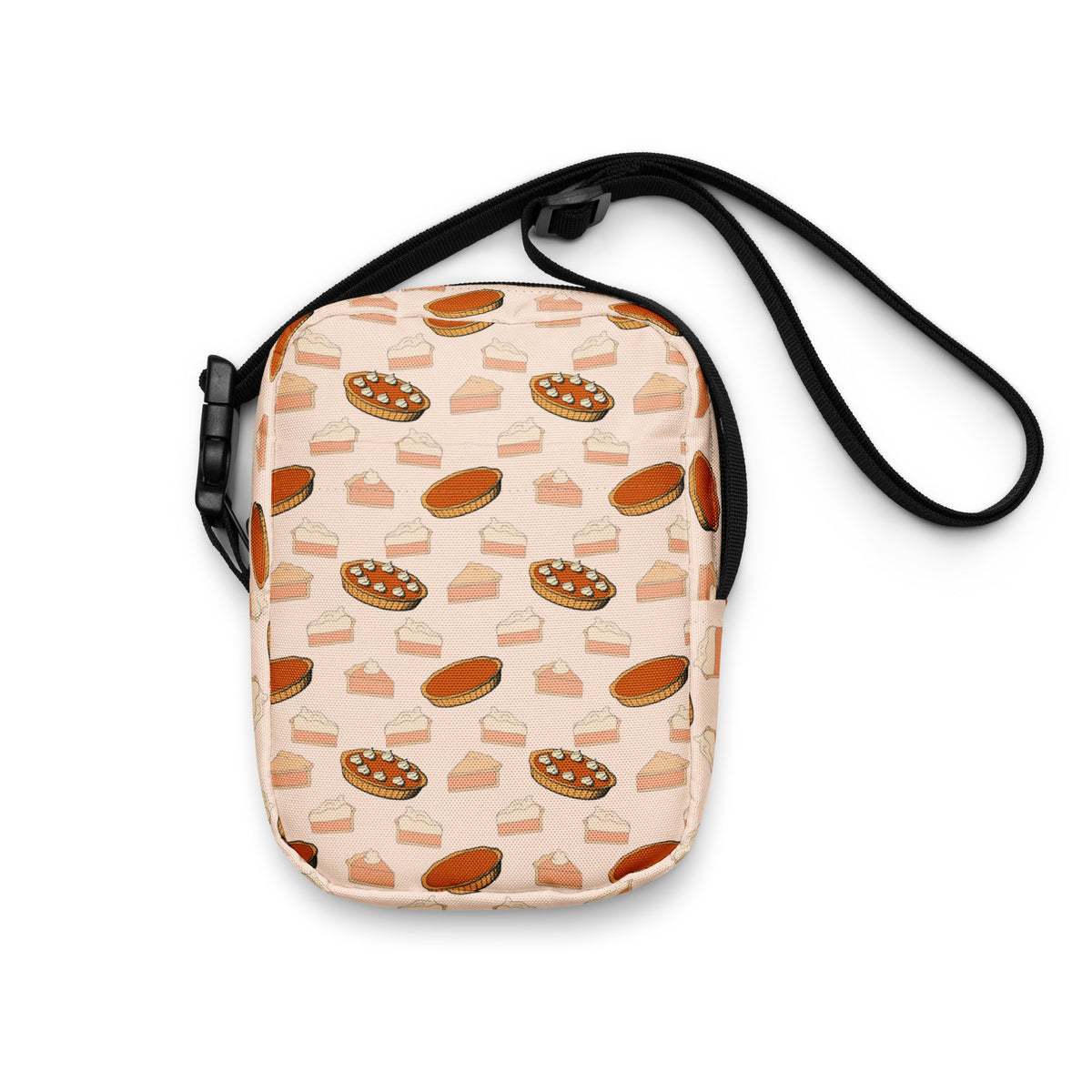 Pumpkin Pie Thanksgiving Crossbody Bag – Water Resistant Mini Purse With Adjustable Strap & Pockets