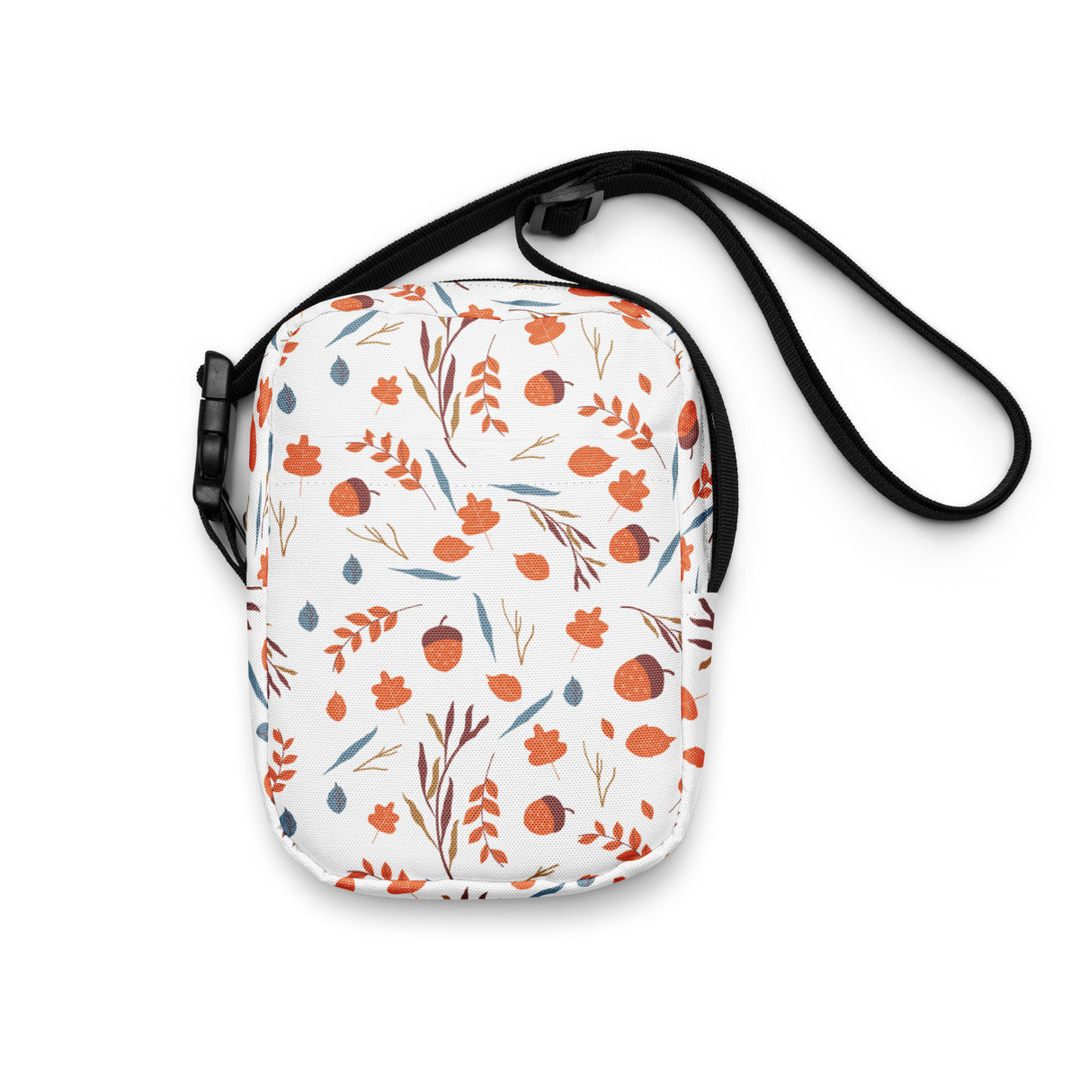 Fall Leaves & Acorns Crossbody Bag – Water Resistant Mini Purse With Adjustable Strap & Pockets