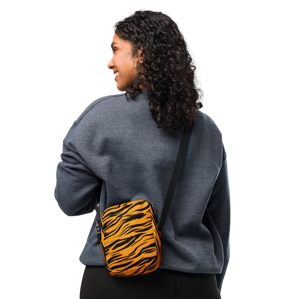 Tiger Print Crossbody Bag – Water Resistant Mini Purse With Adjustable Strap & Pockets