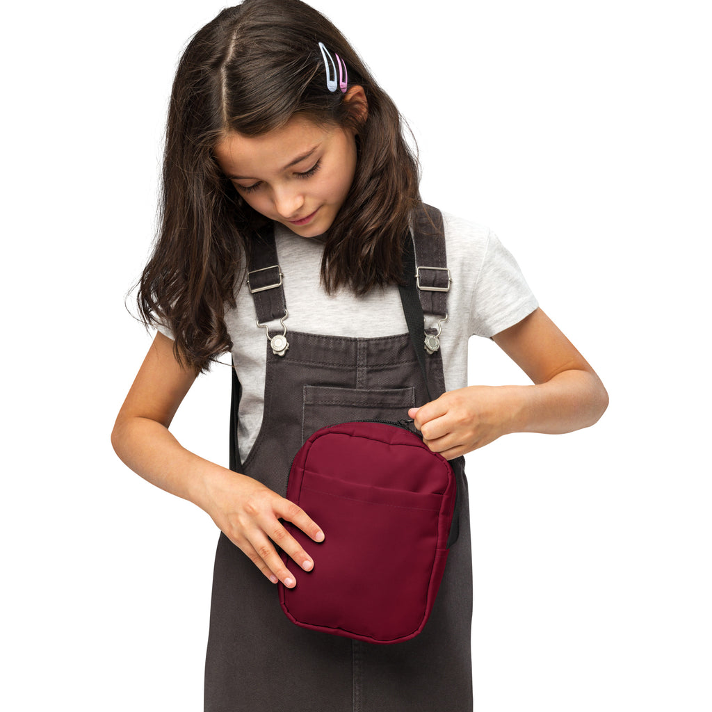Girls Dark Red Crossbody Bag – Water Resistant Mini Purse With Adjustable Strap & Pockets