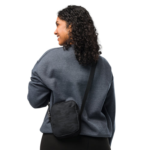 Black Camouflage Crossbody Bag – Water Resistant Mini Purse With Adjustable Strap & Pockets
