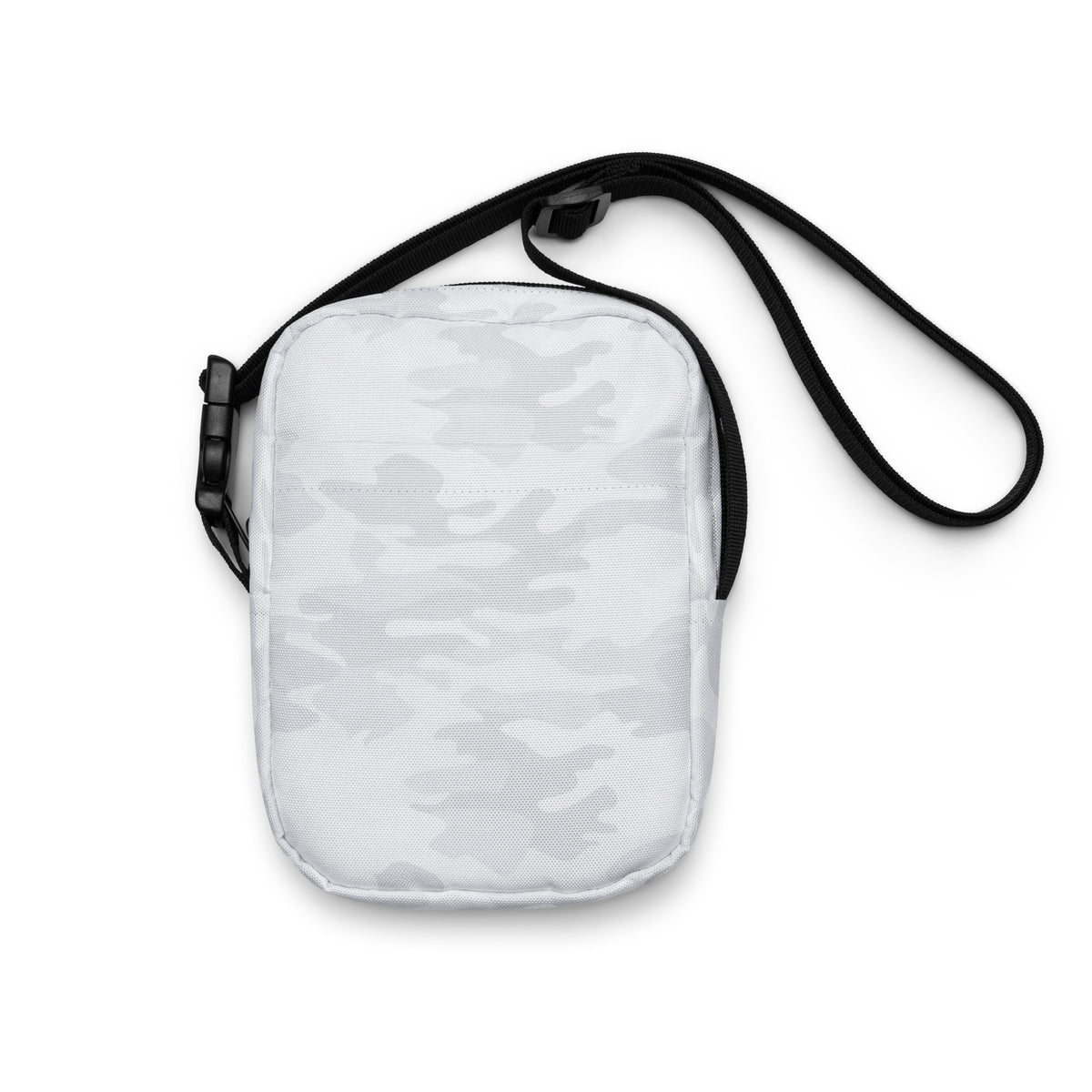 White Camouflage Crossbody Bag – Water Resistant Mini Purse With Adjustable Strap & Pockets