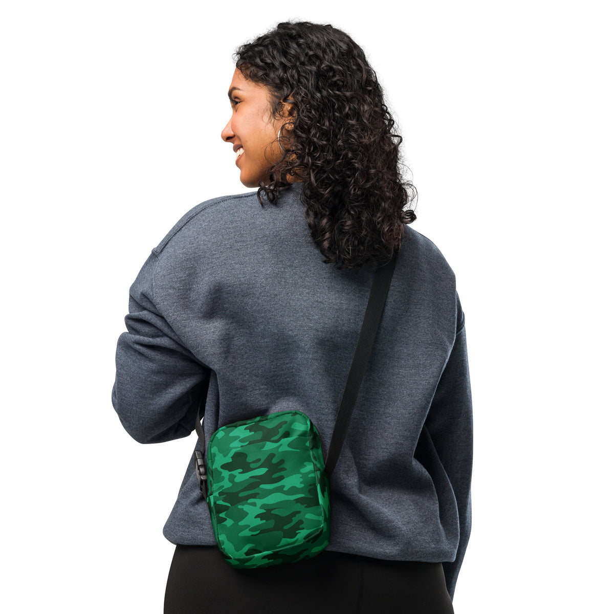 Green Camouflage Crossbody Bag – Water Resistant Mini Purse With Adjustable Strap & Pockets
