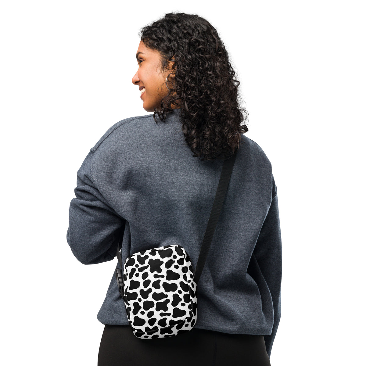 Cow Print Crossbody Bag – Water Resistant Mini Purse With Adjustable Strap & Pockets