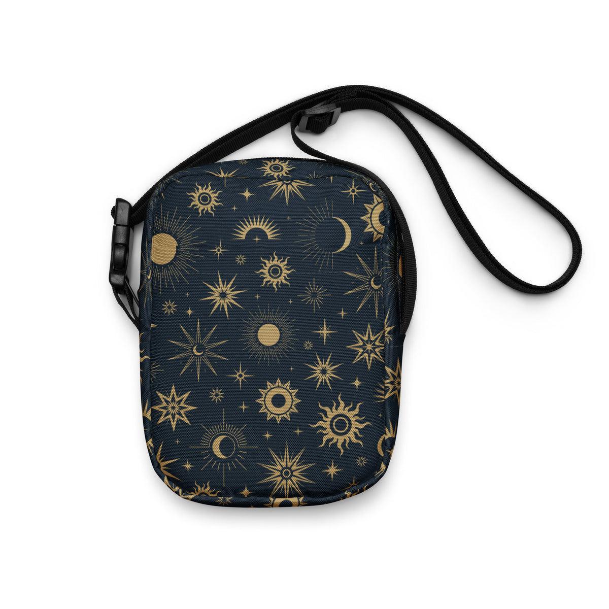 Celestial Sun & Moon Crossbody Bag – Water Resistant Mini Purse With Adjustable Strap & Pockets
