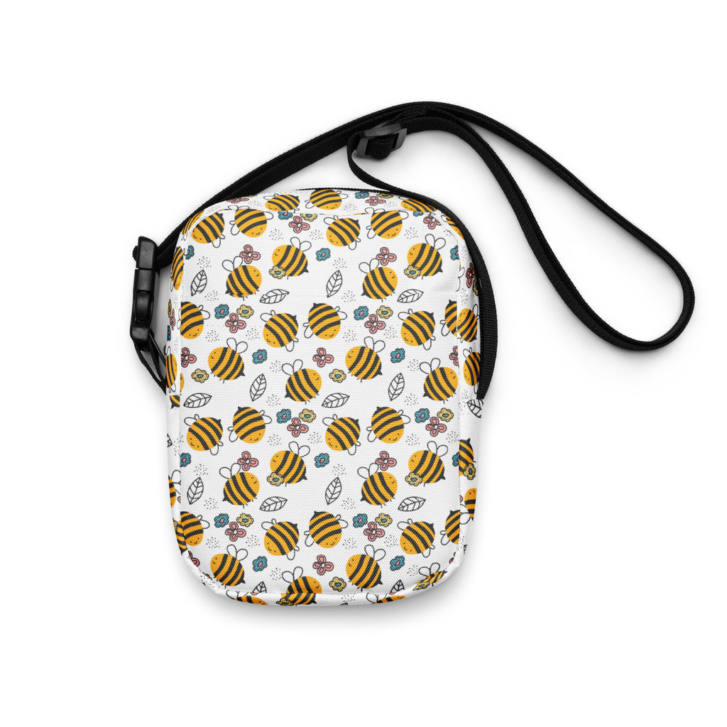 Girls Floral Yellow Bumblebee Crossbody Bag – Water Resistant Mini Purse With Adjustable Strap & Pockets