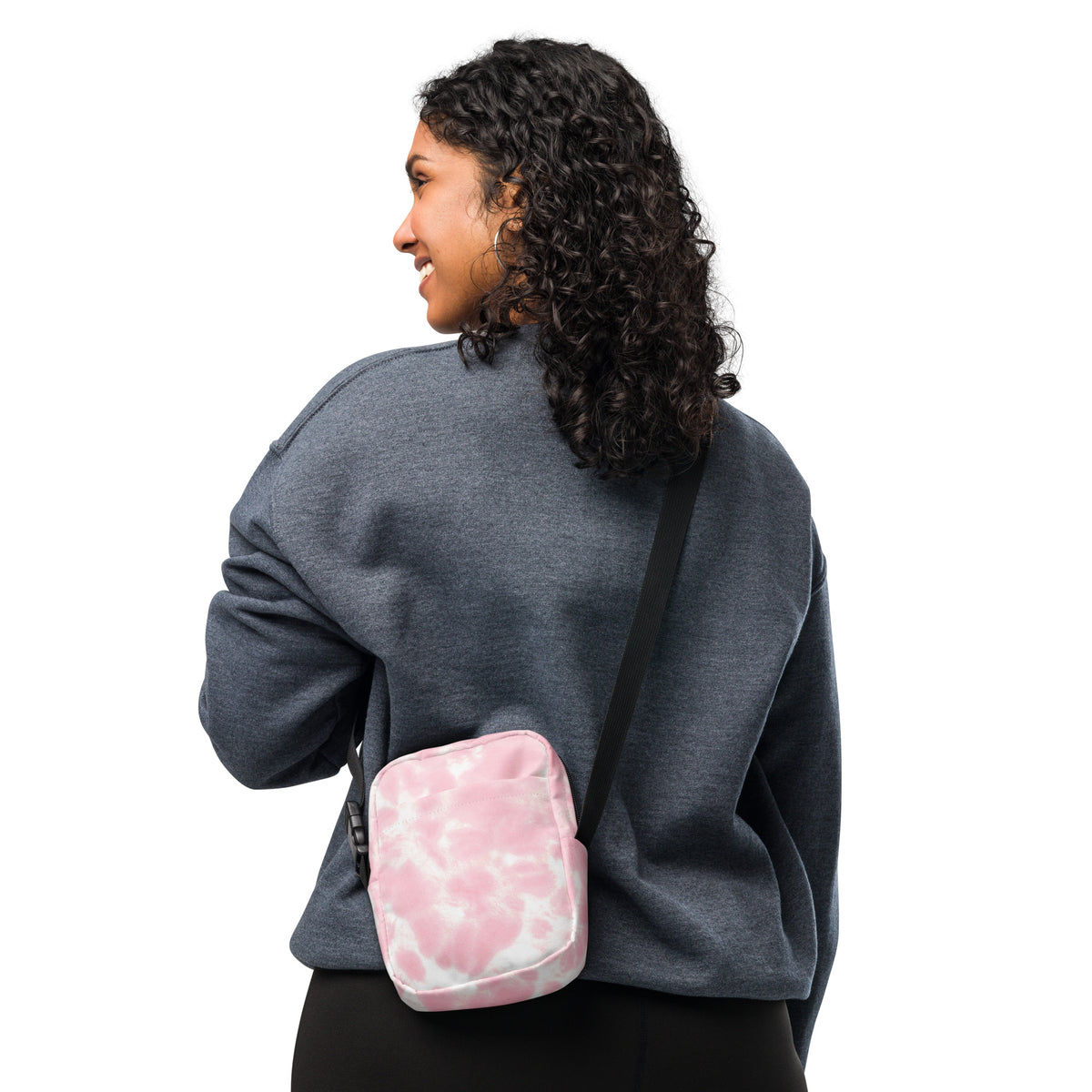 Pink Tie Dye Crossbody Bag – Water Resistant Mini Purse With Adjustable Strap & Pockets