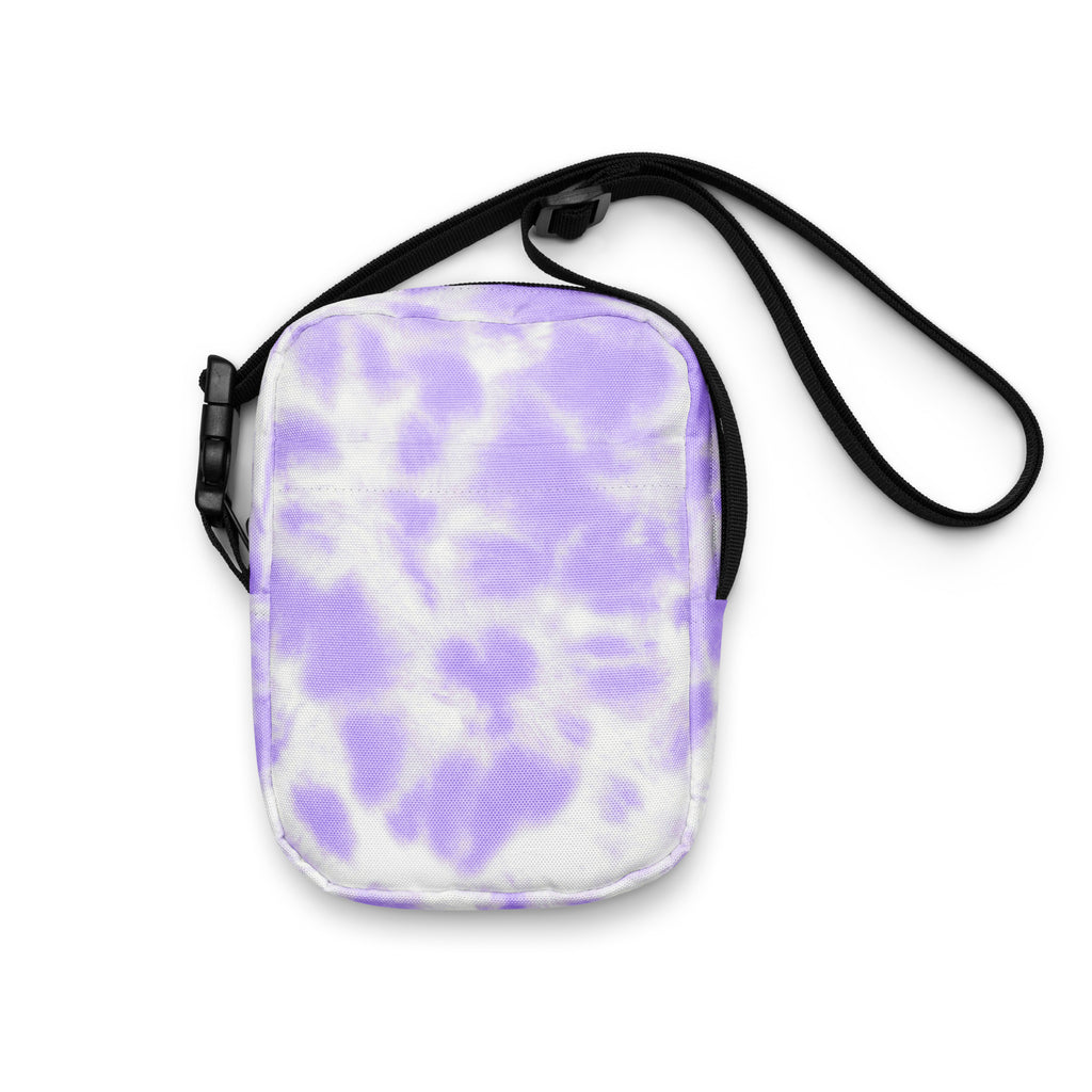 Purple Tie Dye Crossbody Bag – Water Resistant Mini Purse With Adjustable Strap & Pockets