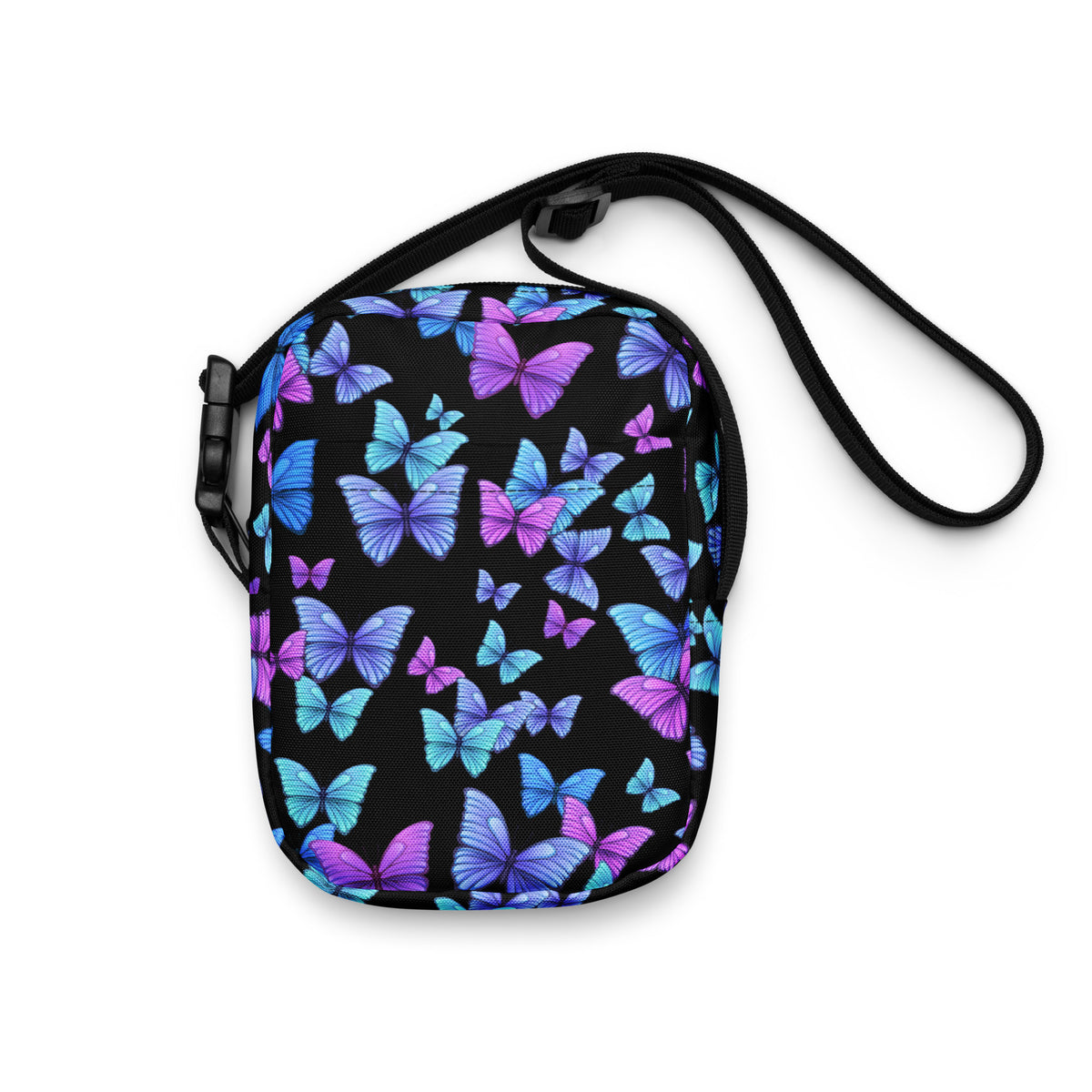 Vibrant Butterfly Crossbody Bag – Water Resistant Mini Purse With Adjustable Strap & Pockets
