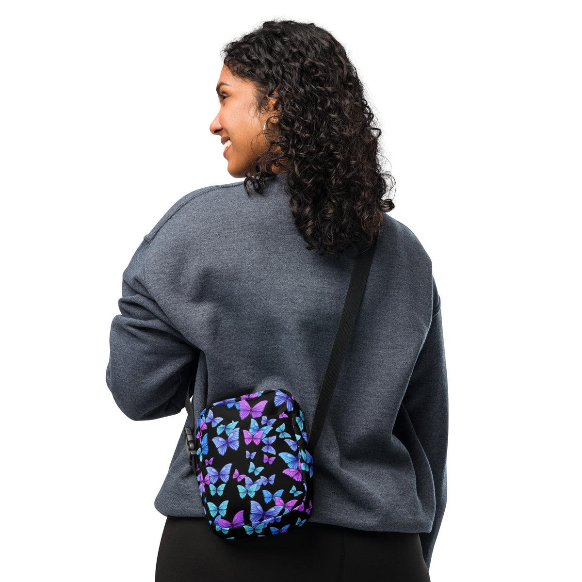 Vibrant Butterfly Crossbody Bag – Water Resistant Mini Purse With Adjustable Strap & Pockets