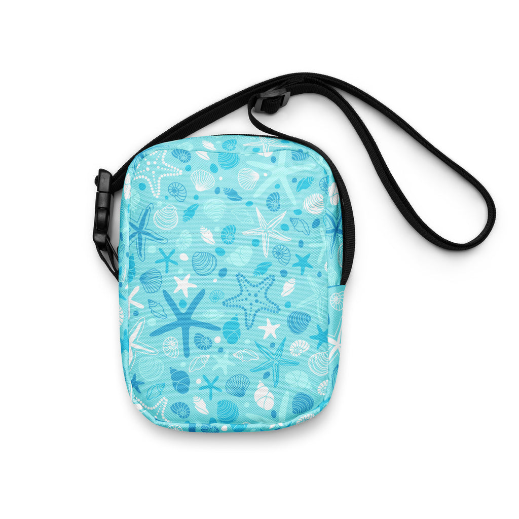 Starfish & Shells Crossbody Bag – Water Resistant Mini Purse With Adjustable Strap & Pockets