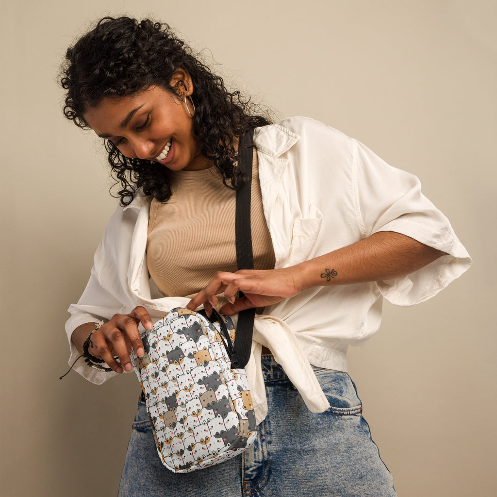 Kawaii Cat Crossbody Bag – Water Resistant Mini Purse With Adjustable Strap & Pockets